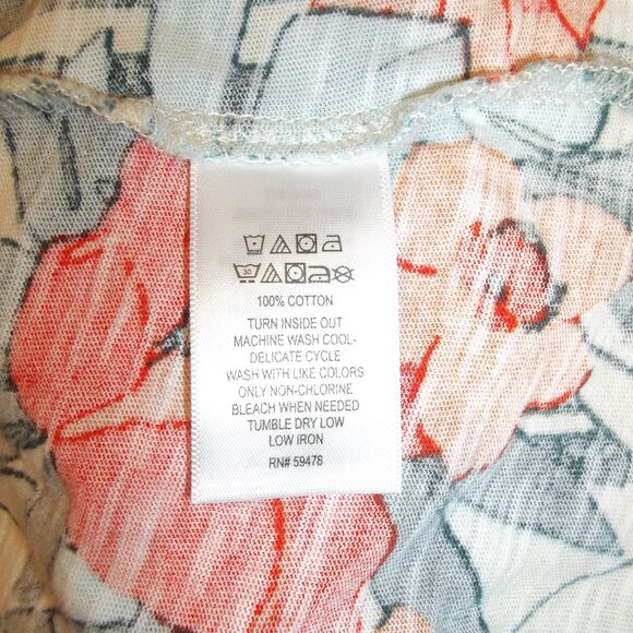 C&C California Womens Top Shirt Plus Size 3X V-Neck Floral Hi-Lo Multi Color - Picture 5 of 5